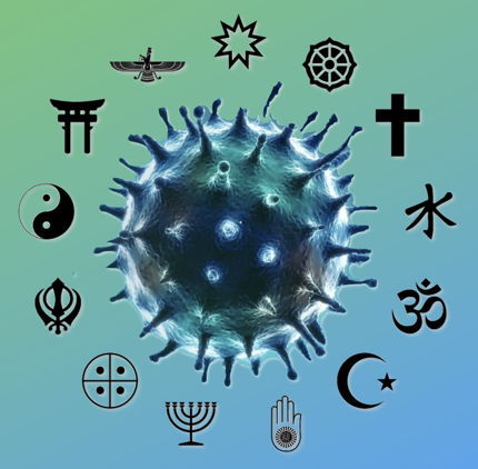 Religionen und Corona logo
